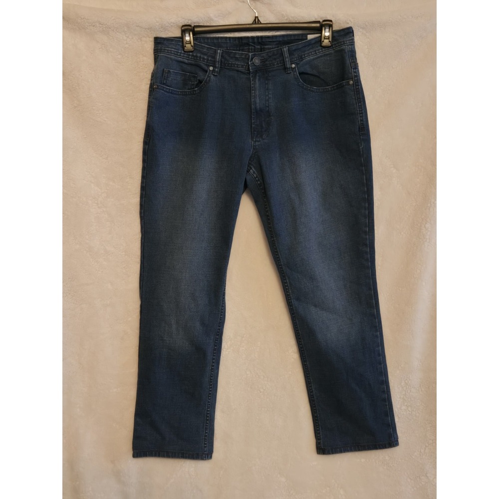 Buffalo David Britton Mens Denim Blue 36×34 (36x30) Jackson Straight Stretch